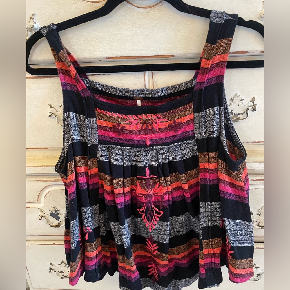 Free People Multicolor Southwest style Knit Tank top Size S